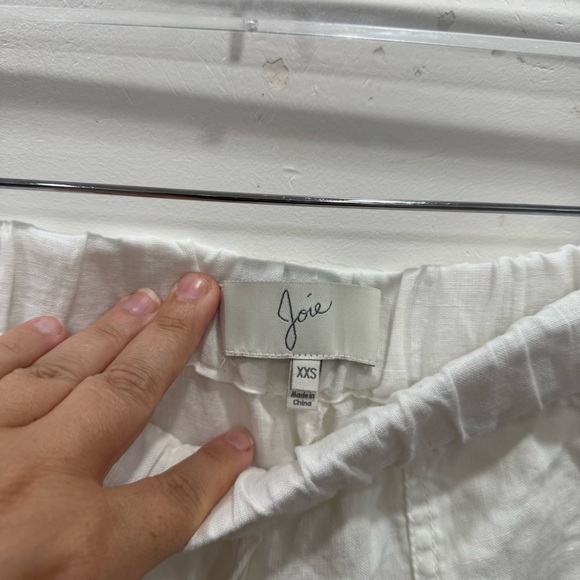 Joie White Linen Jogger Pants Drawstring XXS Minimalist Coastal Lightweight - Picture 5 of 8